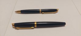 Caran d'Ache "Léman", lot de deux stylos plaqué or
