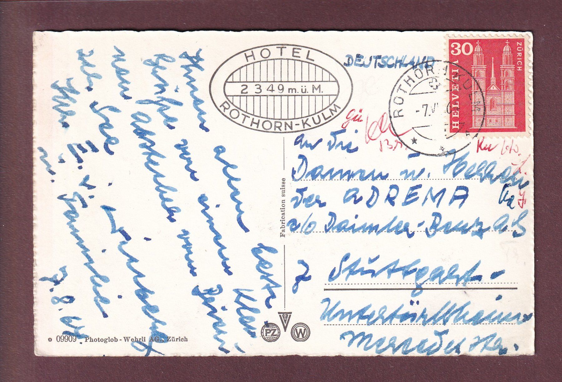Cartoline postali: BRIENZER-ROTHORN - 5 Bilder - 1964 – Usato da Pully venduto da nicecards 1