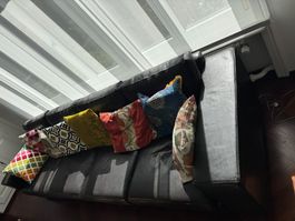 Vintage dunkelbraunes 4-er Ledersofa ( 2+2 ) zu verkaufen