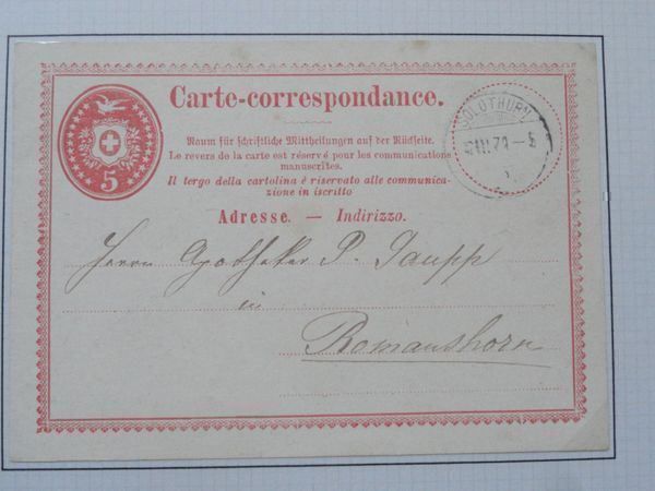 Cartoline postali: 54 Post-/Korrespondenzkarten ab 1871 – Usato da stäfa venduto da brandy66 1