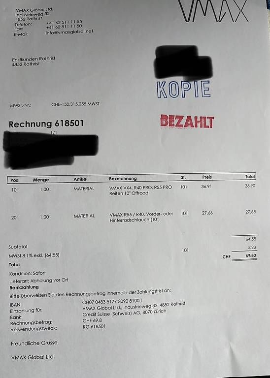 Scooters: Vmax R40 E Scooter 1000 Watt – Gebraucht aus Reitnau von Stouny70 2