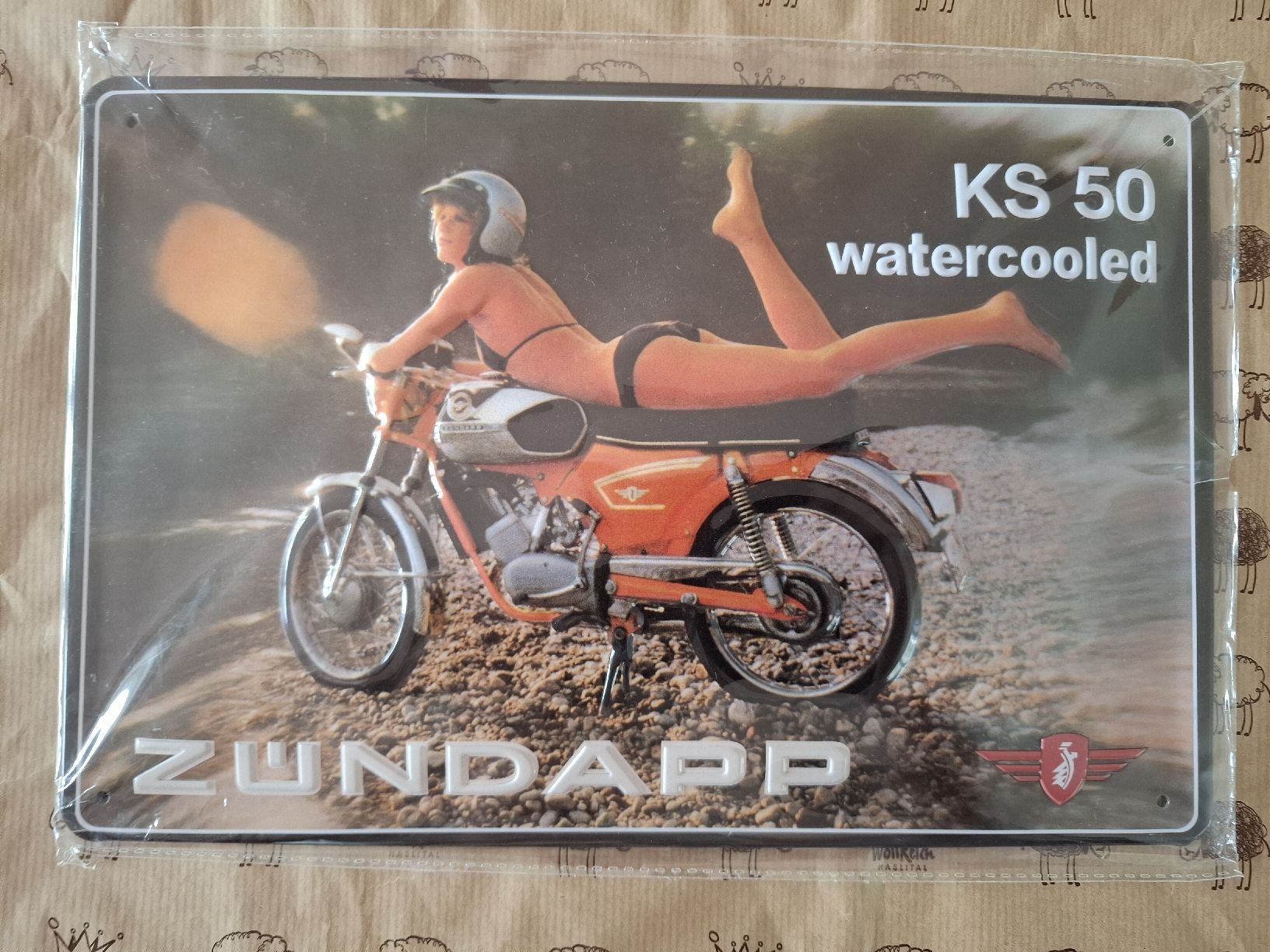 Zündapp Schilder: Blechschild-ZÜNDAPP KS 50 watercooled – Gebraucht aus Crémines von Carambaaa