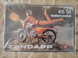 Blechschild-ZÜNDAPP KS 50 watercooled