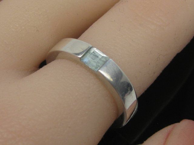 Anelli: Silber Ring 925 blauer Schmuckstein eckig / Gr. 53 / 7.07 g – Usato da Ermatingen venduto da Decovin 1