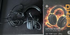 Gaming Headset Kopfhörer mit Mikrofon und Kabeln