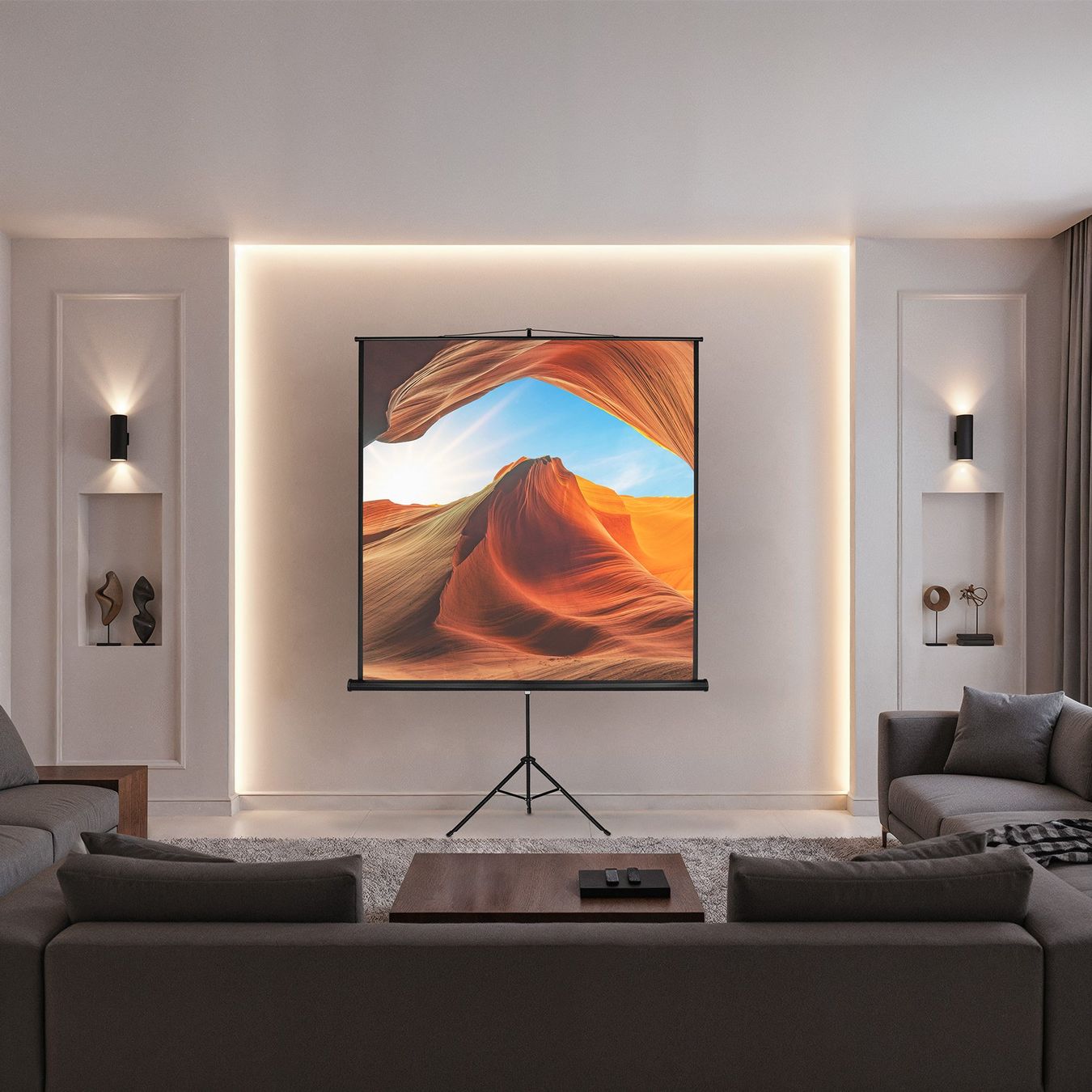 Heimkino: Beamer-Leinwand 152 x 152 cm – Neu (gemäss Beschreibung) aus Murten von Roland.Kemmer.AG 7