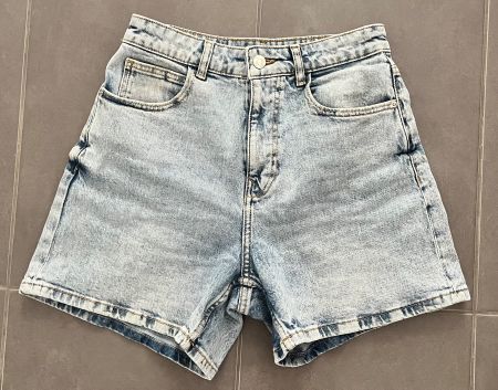 ZARA Light Wash Blue High-Waist Denim Shorts EU 36