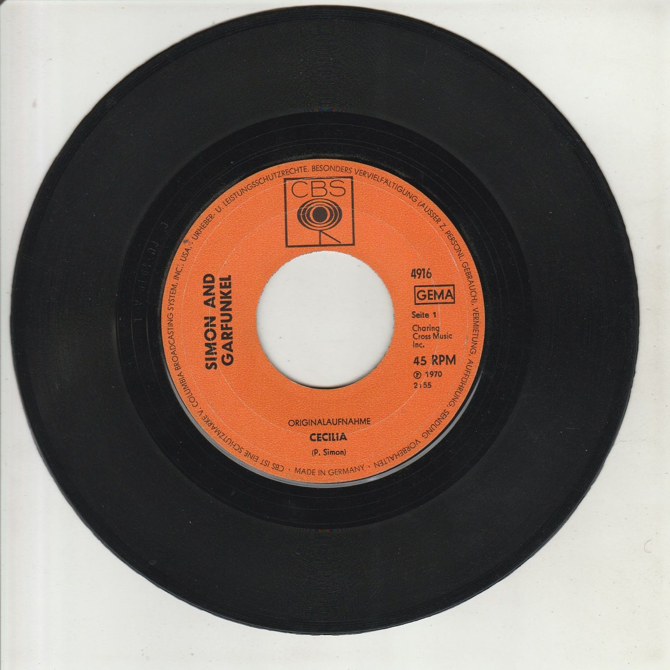 Dischi in vinile: Simon and Garfunkel - Cecilia 7" Vinyl 1970 – Usato da Tübach venduto da JamesStone 2