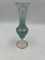 Vase ancien opaline bleue 