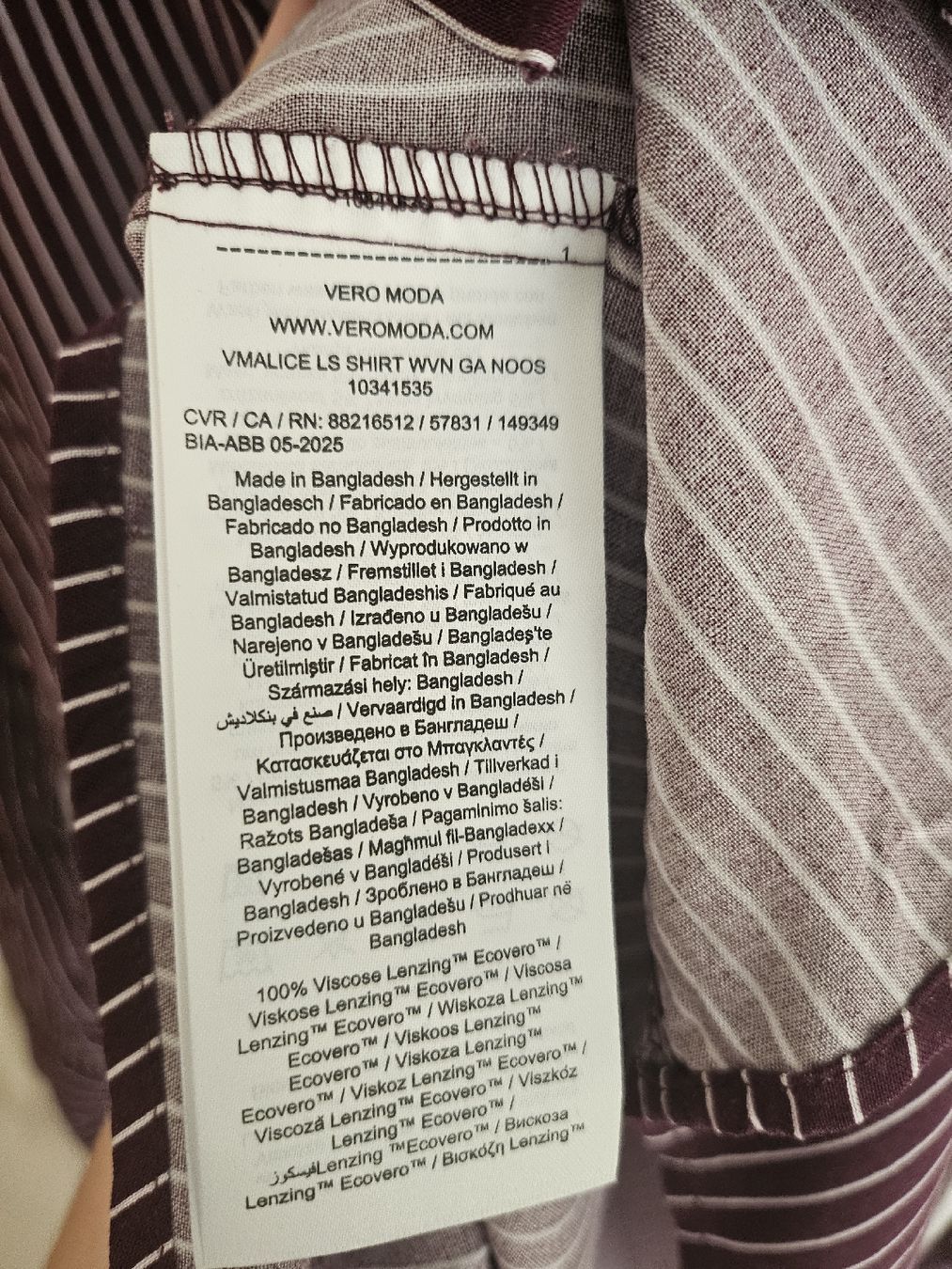 Vero Moda Blusen: Hemd Vero Moda bordeaux gr.XL neu – Neu (gemäss Beschreibung) aus Allschwil von na.wi.90 3