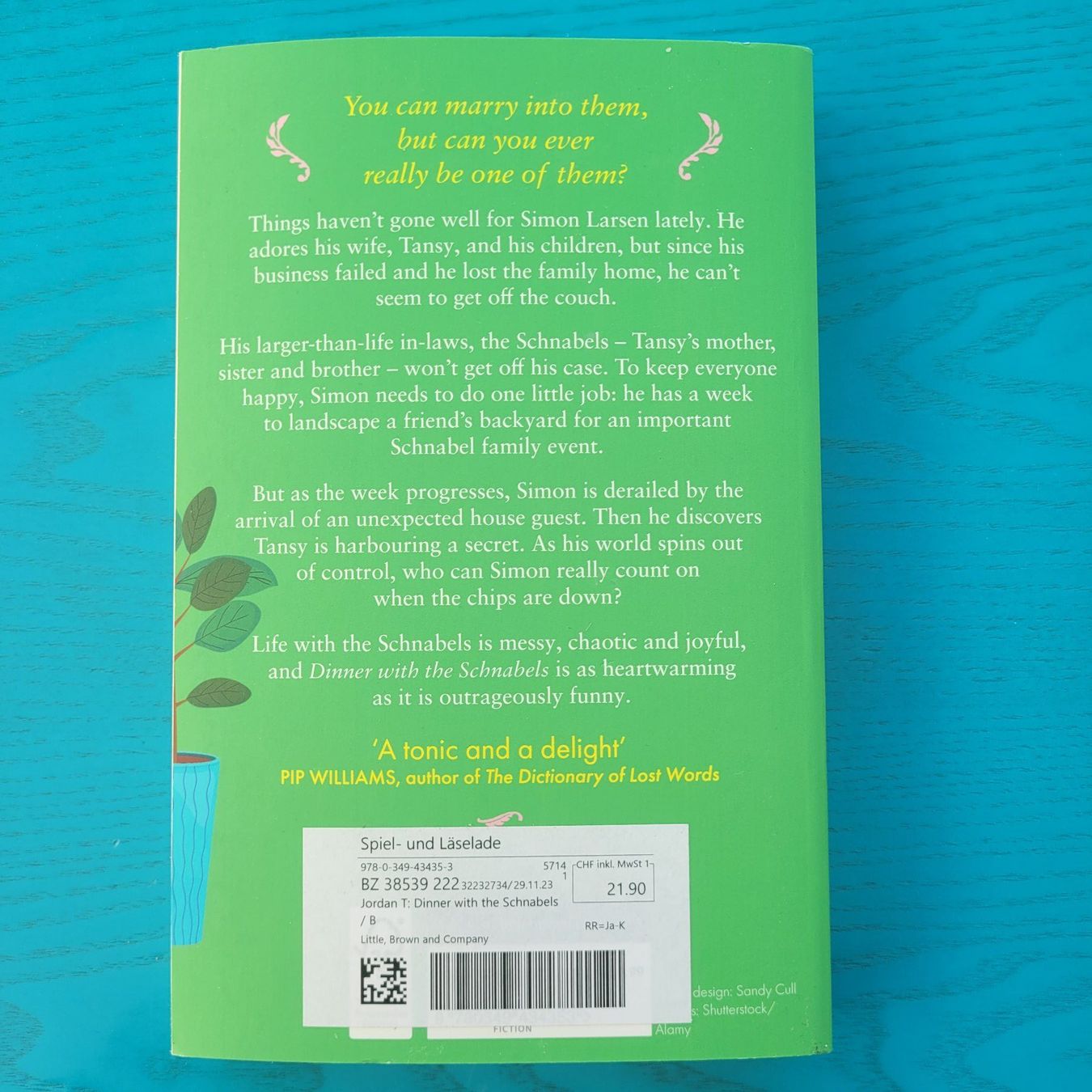 Libri: Toni Jordan - Dinner with the Schnabels – Nuovo e nell'imballaggio originale da SCHÜBELBACH venduto da CoKaHa 1