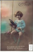1. April - Mädchen mit Fisch - coloriert