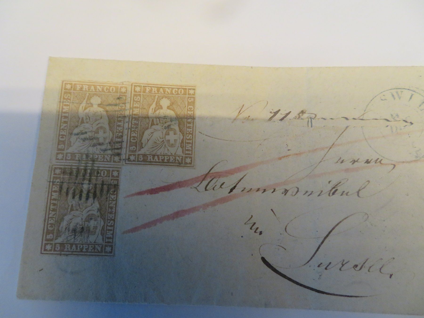 Alle Briefmarken: Strubel Brief mit 3x 22F Ruswil selten – Gebraucht aus Pfyn von sagenruthe 7