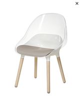 2 Chaises BALTSAR, Ikea, transparente assise tissu bois