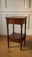 Table de chevet ancienne, bois foncé, vintage