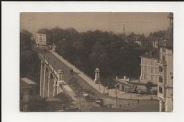 AK 1911 Lausanne Pont de Chauderon belebt mit Tram