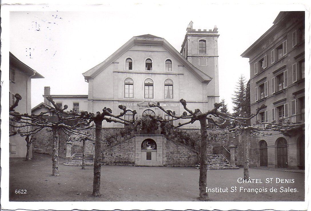 Ansichtskarten: CHÂTEL ST DENIS, institut St. François de Sales – Gebraucht aus Les Verrières von Scampi0
