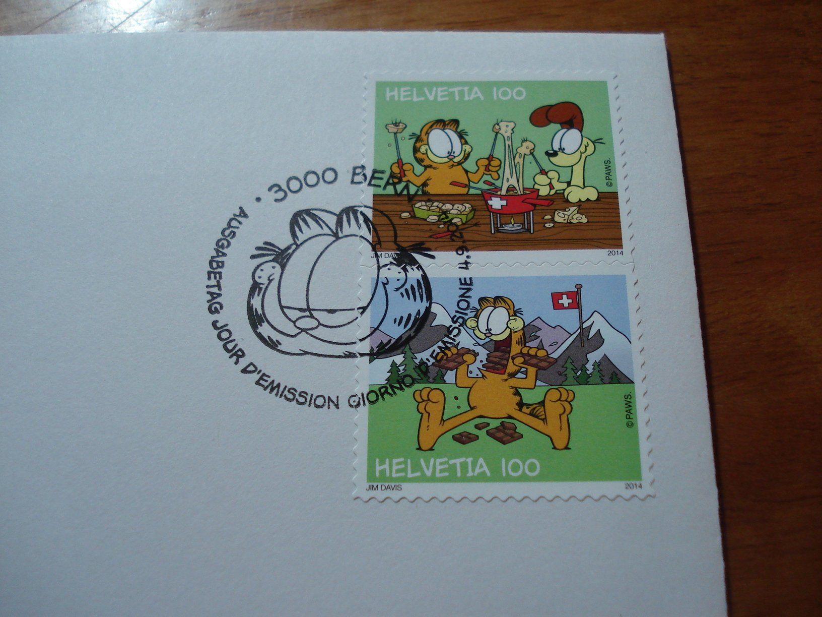 Alle Briefmarken: FDC Garfield 2014 – Gebraucht aus Niederwil AG von morostahu 1