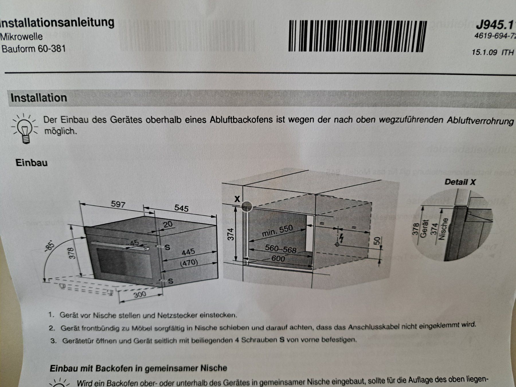 Küchengeräte: Mikrowelle SL/60 V-Zug – Neu (gemäss Beschreibung) aus Tegerfelden von Spick67 1