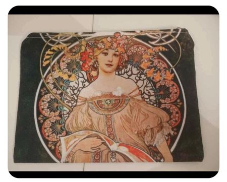 Pochette motif Art Nouveau style Mucha neuve