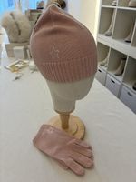 Süsses Mütze-Handschuh Set, Altrosa mit Stern, Grösse S