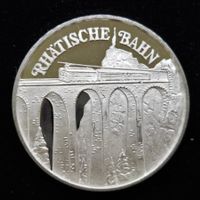 Medaille 100 Jahre Rhätische Bahn 1989 15g 999 Silber