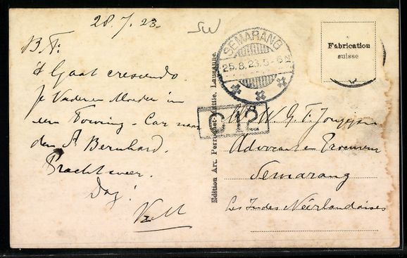 Cartoline postali: AK Sembrancher, Vue générale, 1923 – Usato da Berlin venduto da bartko-reher 1