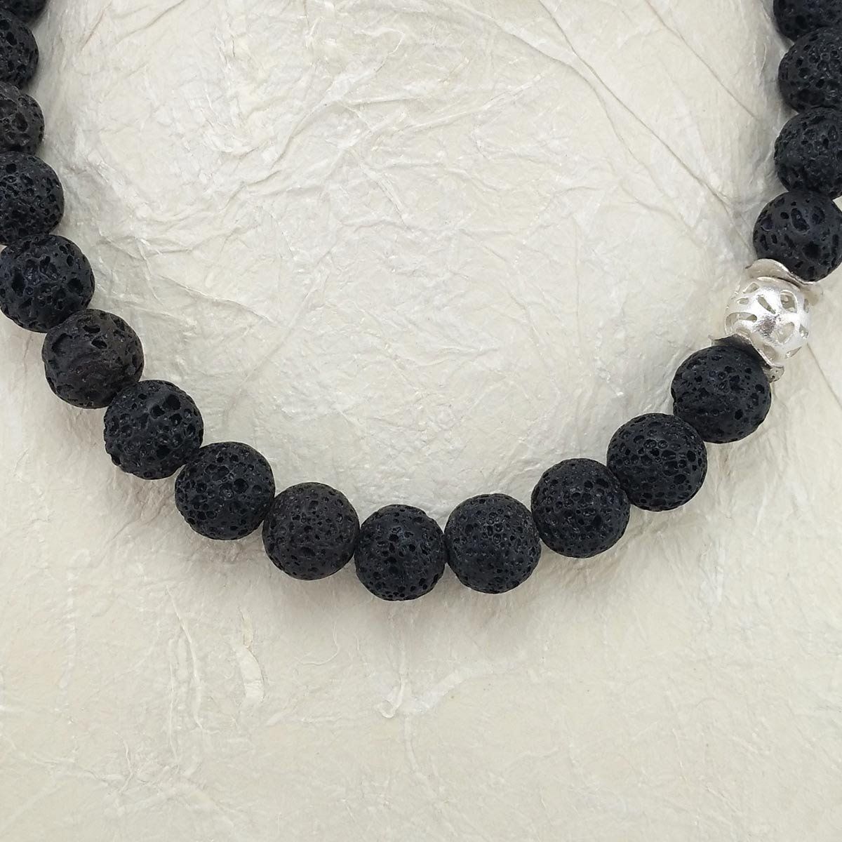 Catenine: Lava Halskette mit Silberkugel – Nuovo e nell'imballaggio originale da Meilen venduto da Byrd-bijoux 1