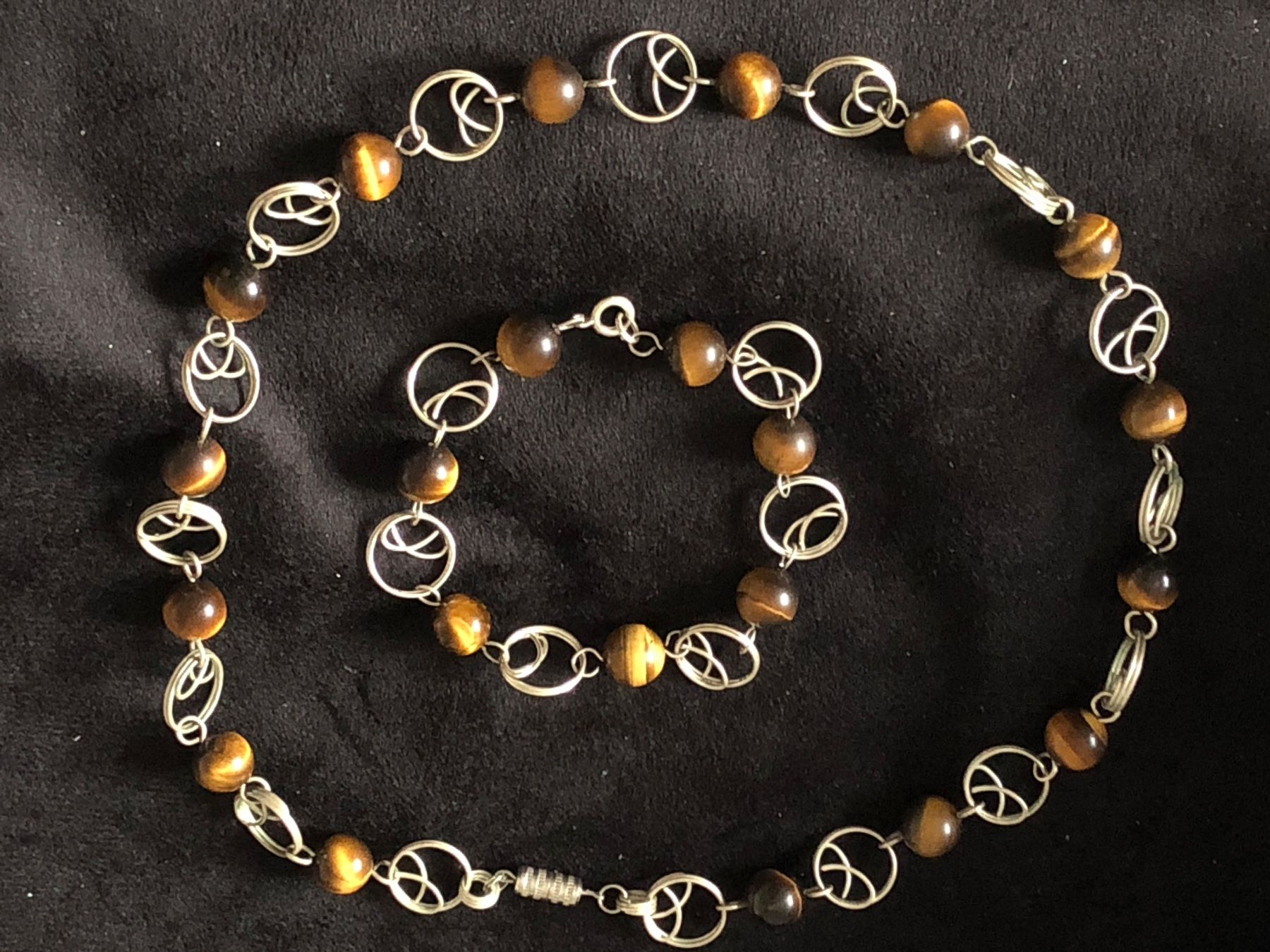 Catenine: Tigeraugen Set Armband Kette so elegant – Usato da Läufelfingen venduto da Original100