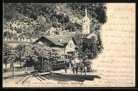 Ansichtskarten: AK Vitznau, Bahnhof, 1899 – Gebraucht aus Berlin von bartko-reher