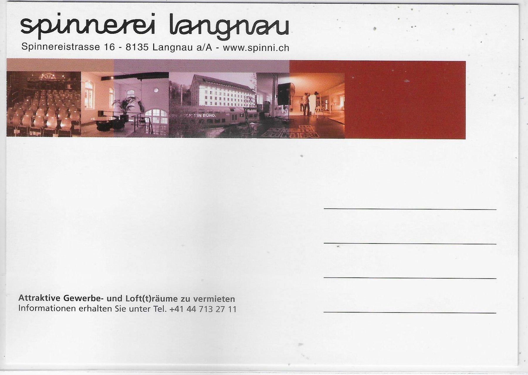 Ansichtskarten: Spinnerei Langnau ZH - Gewerbezentrum – Gebraucht aus Ettingen von Kartenplanet 1