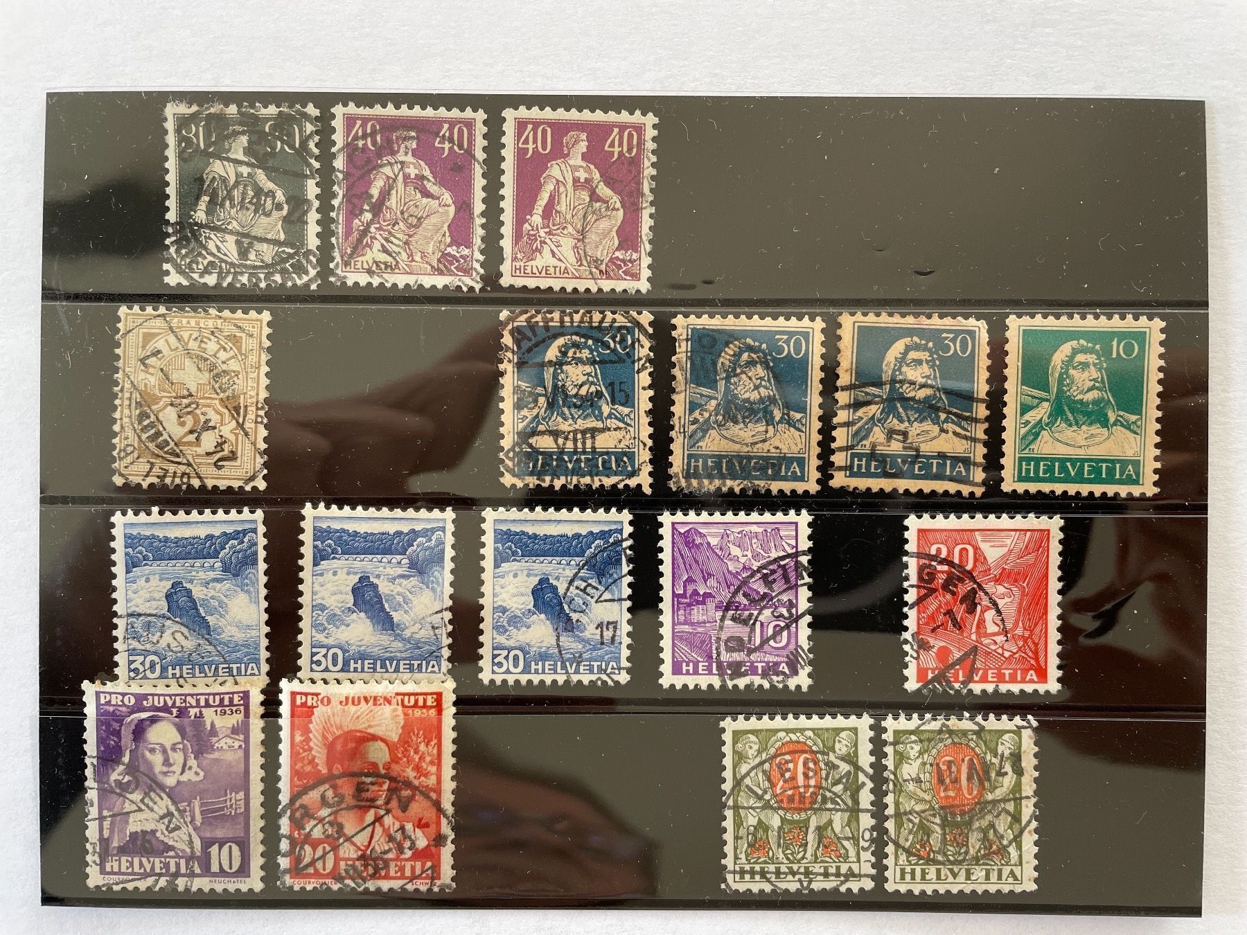 Alle Briefmarken: Antike Briefmarken Schweiz, ca. 1930 – Gebraucht aus Adligenswil von Treegarden