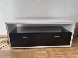 TV Möbel mit Schubladen weiss schwarz guter Zustand