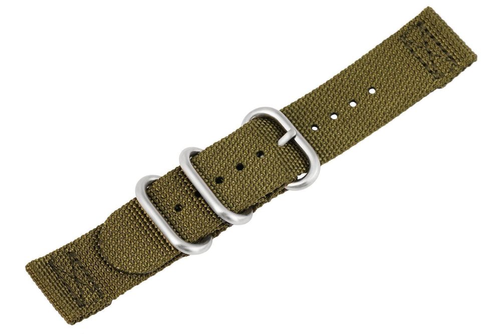 Nato Uhrenband Nylon 22mm olivgrün Dornschliesse 2