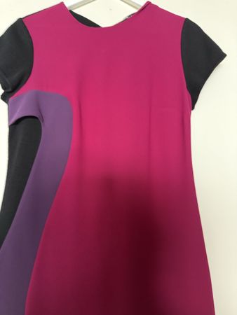 Damen Kleid mehrfarbig rot lila schwarz Grösse S neu