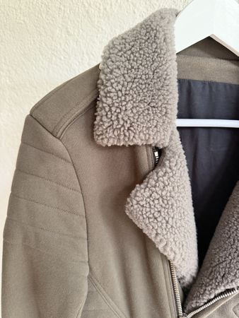 Balmain Paris Bikerjacke Khaki – Grösse XL