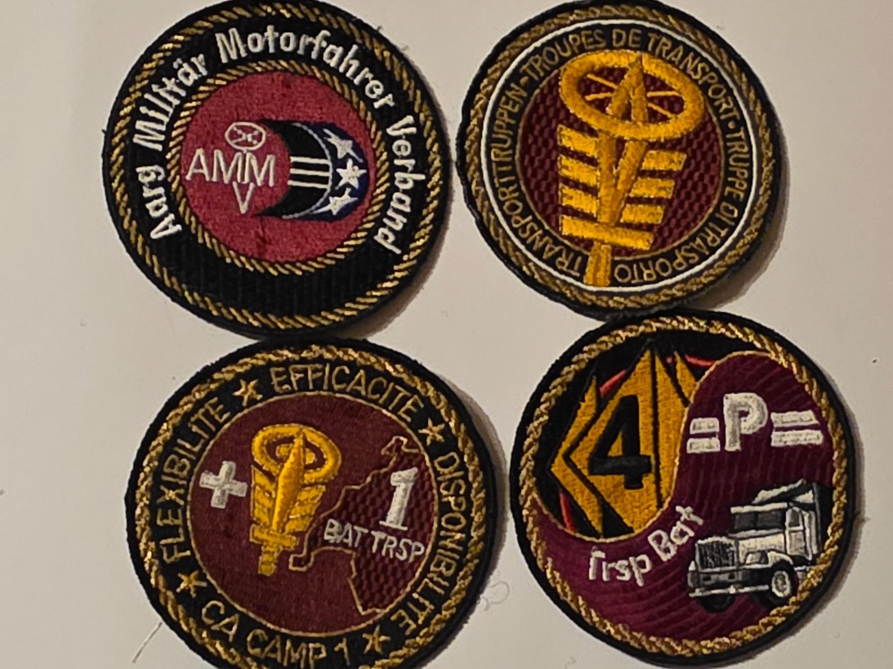 Schweizer Armee Placchette & Badge: 4x Armee Abzeichen Transport Truppen – Usato da Nyon venduto da freetoys08
