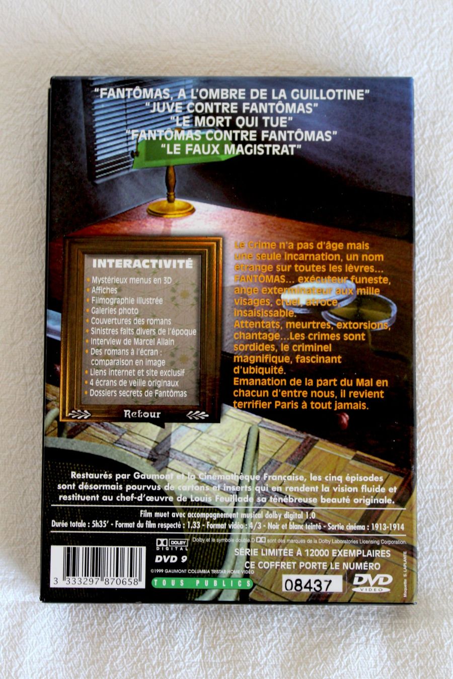 Tutti i DVDs: Fantômas (Édition Limitée et Numérotée) – Nuovo (secondo la descrizione) da Lausanne venduto da KilgoreTrout 1