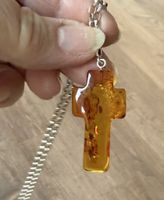 Bernstein Kreuz Anhänger