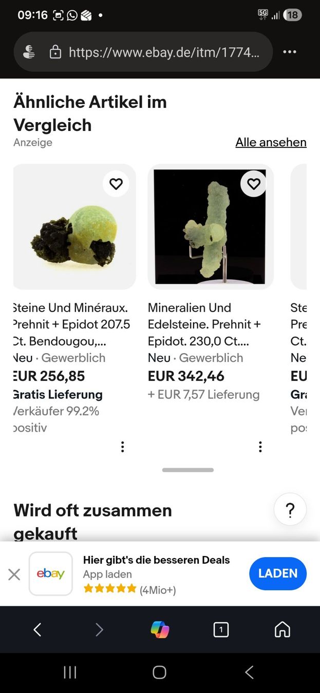 Mineralien & Heilsteine: Ein wunderschöner natürlicher Prehnit Epidot 162.5 ct – Neu (gemäss Beschreibung) aus Oberrohrdorf von sbo_pq9x 7