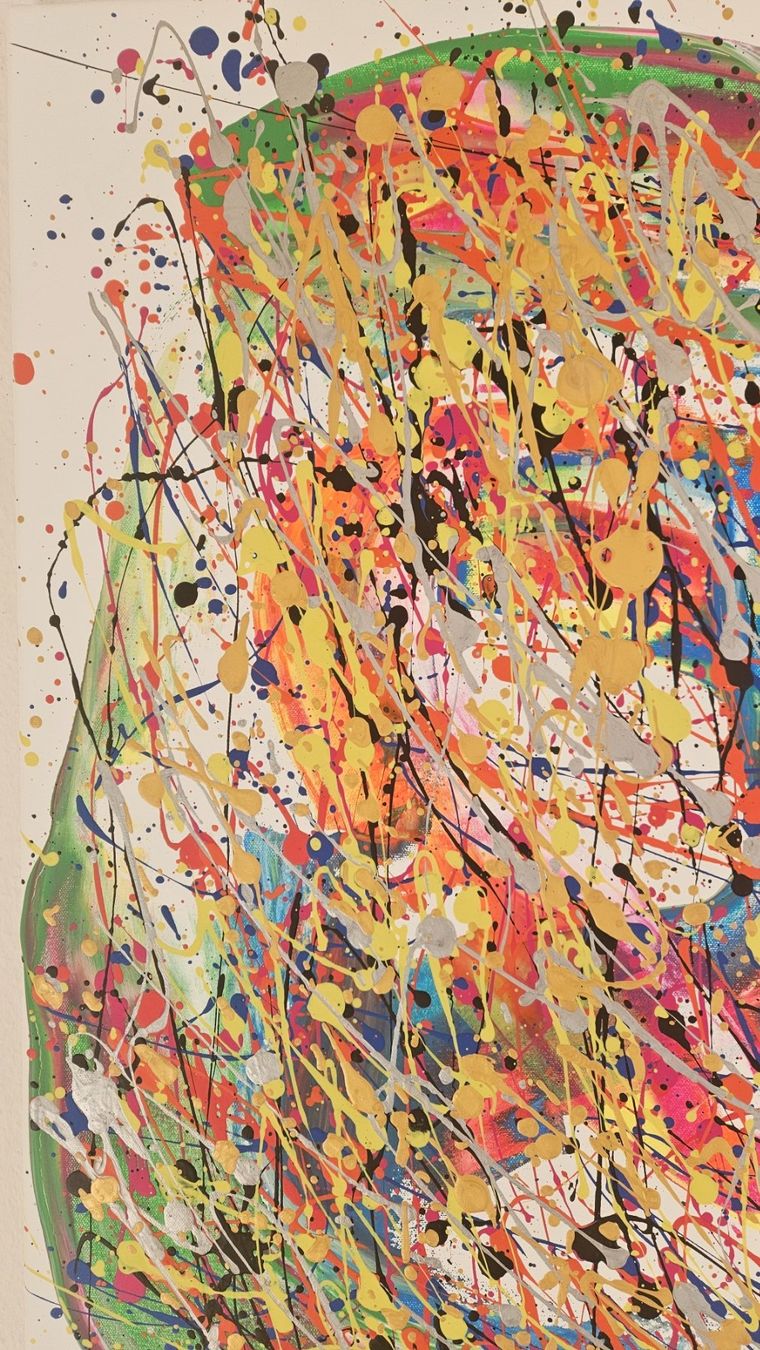 Gemälde: Tableau abstrait coloré, unique, parfait pour décorer! – Neu (gemäss Beschreibung) aus Le Locle von fab_c9hh 3