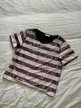 Glitzer T-shirt Naf-Naf Streifen