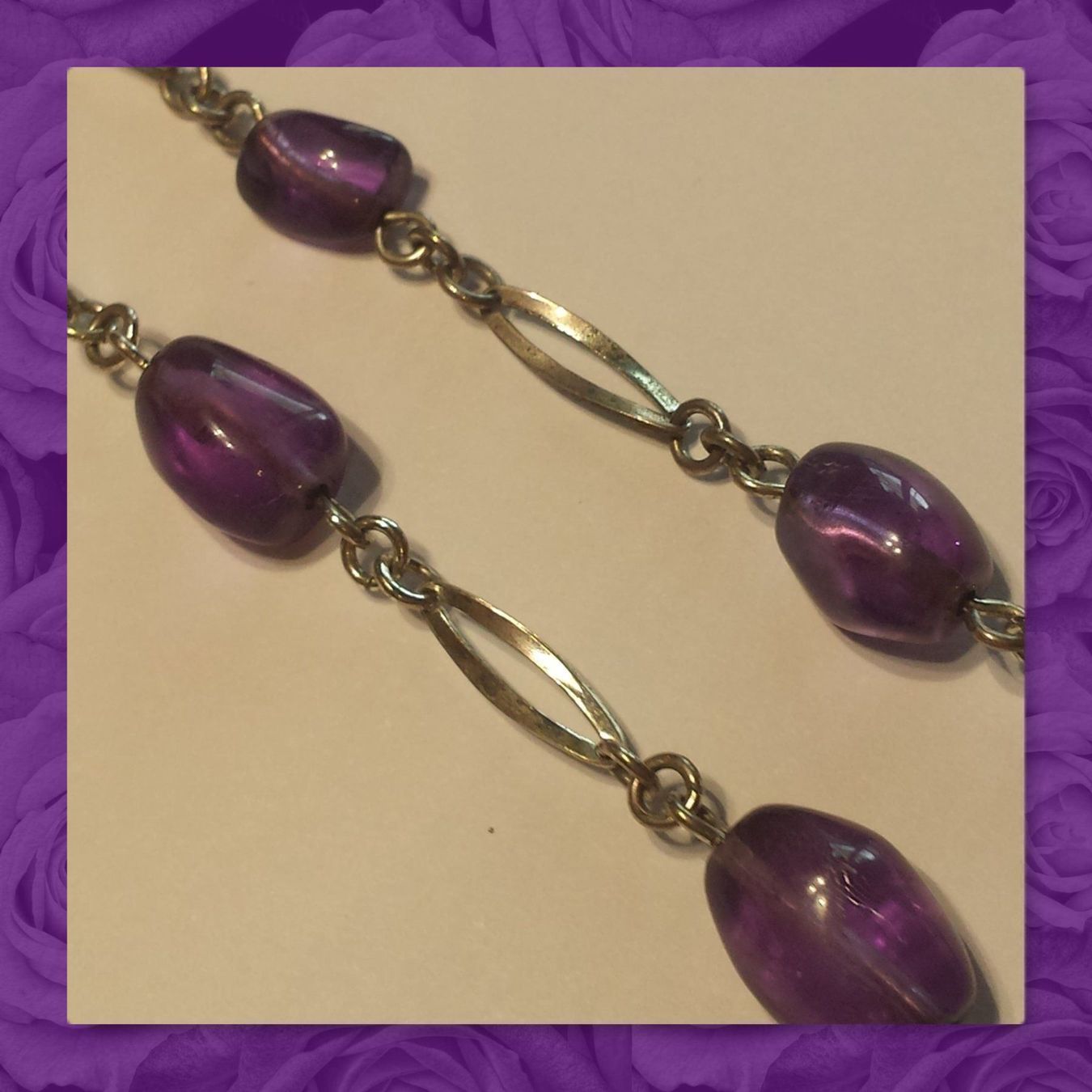 Catenine: Amethyst Collier Kette Art deco Schmuck – Usato da Matten b. Interl venduto da EdelsteineInterlaken 1
