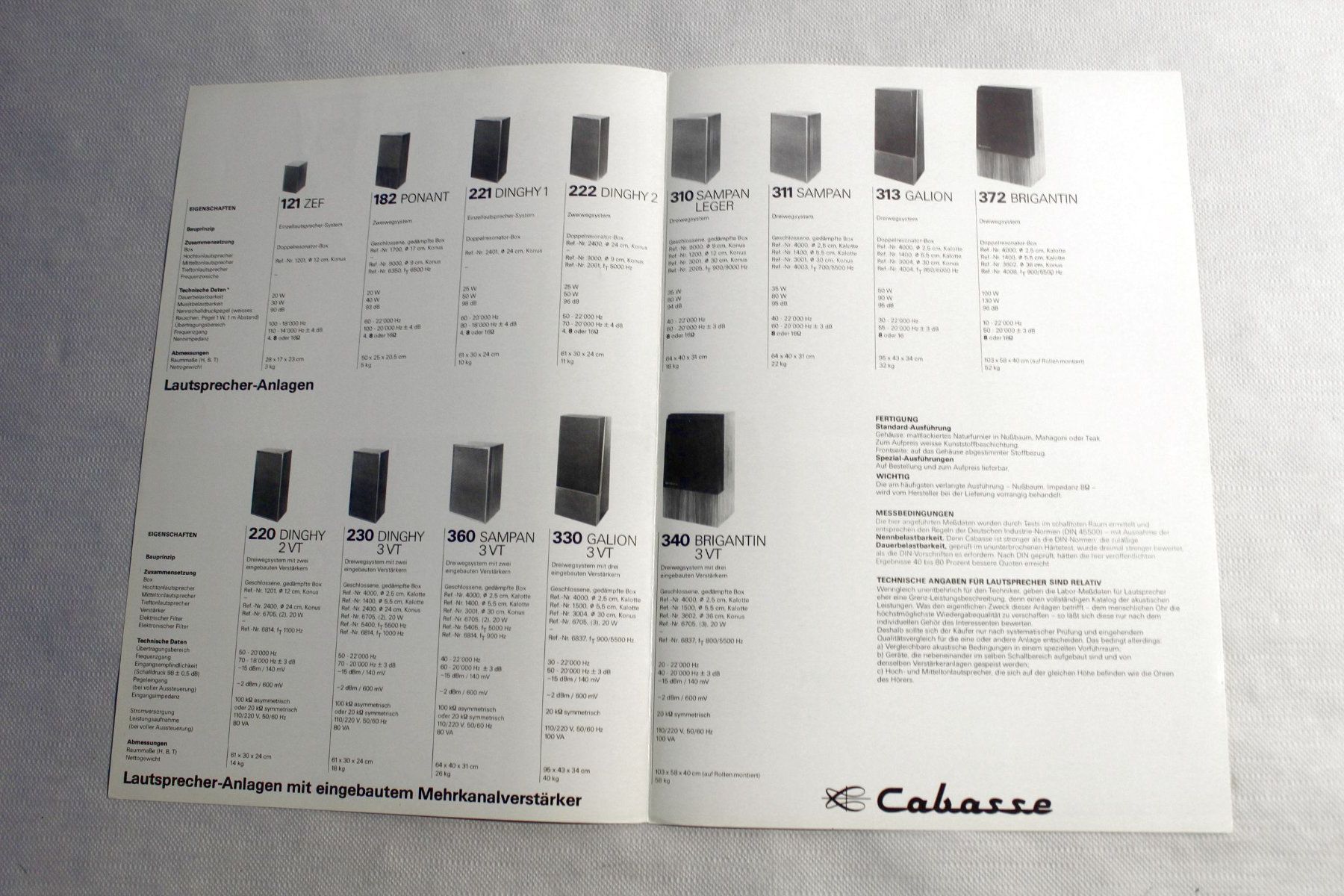 Cabasse Lautsprecher: Original Katalog: CABASSE Komplettes Programm & Infos, 1975 – Gebraucht aus Bern von Vitaneuf 1
