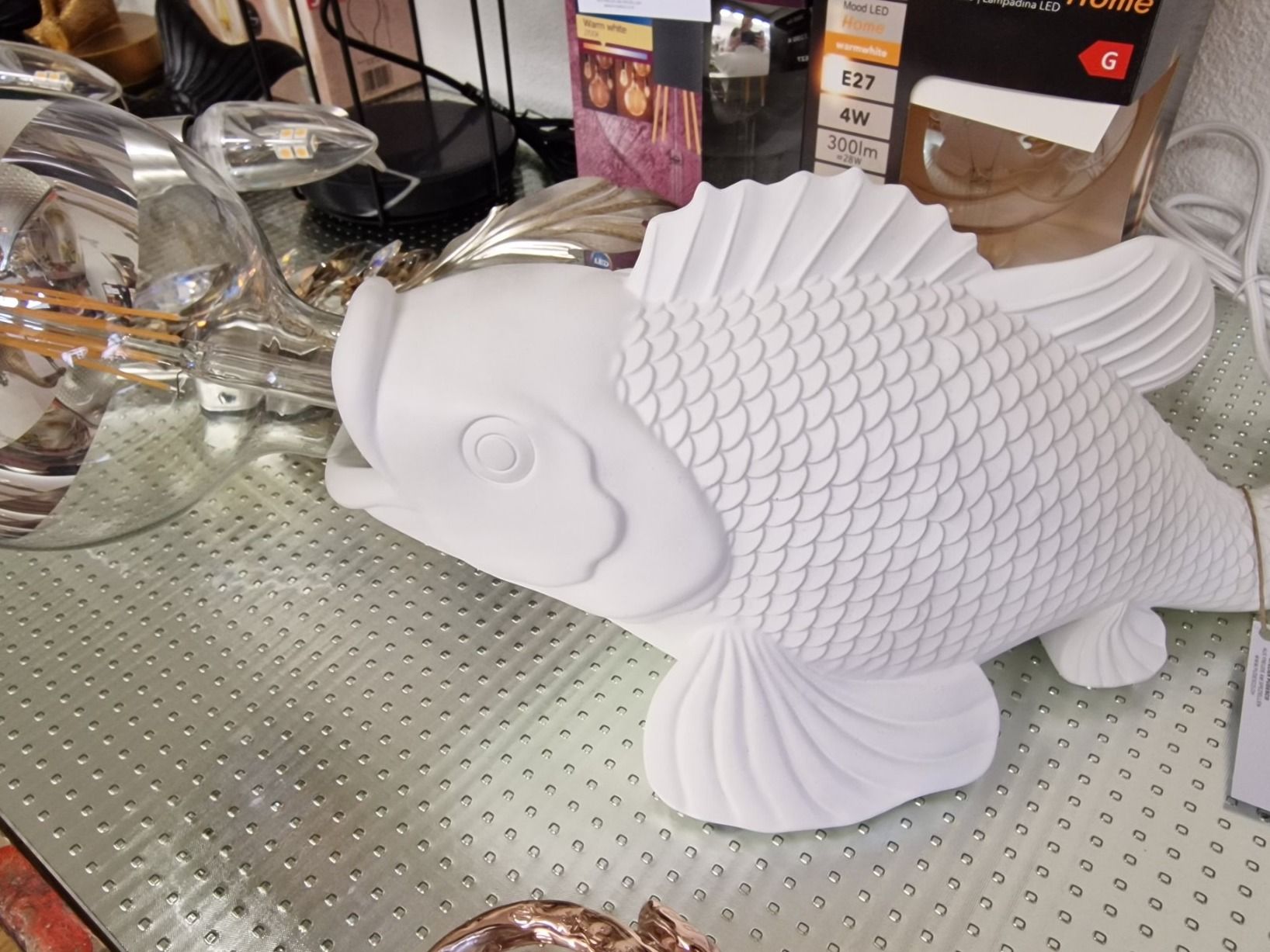 Lampade: Koi Fisch Lampe Weiss – Nuovo e nell'imballaggio originale da Schaffhausen venduto da AtelierPudesco 3