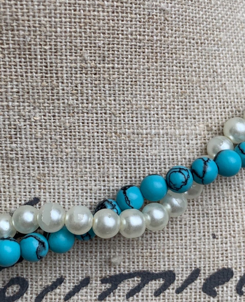 Catenine: Superbe collier vintage PERLE ET PIERRE TURQUOISE fermoir – Usato da Martigny venduto da only__you 5