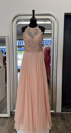 Atemberaubendes Abendkleid aus Aprikosenspitze - Größe 36