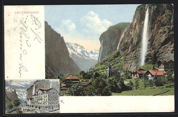 Ansichtskarten: Lauterbrunnen, Panoramablick vom Ort mit – Gebraucht aus Berlin von bartko-reher