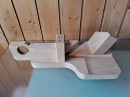 Salamihobel / Käsehobel / Guillotine aus Holz, Top Zustand!