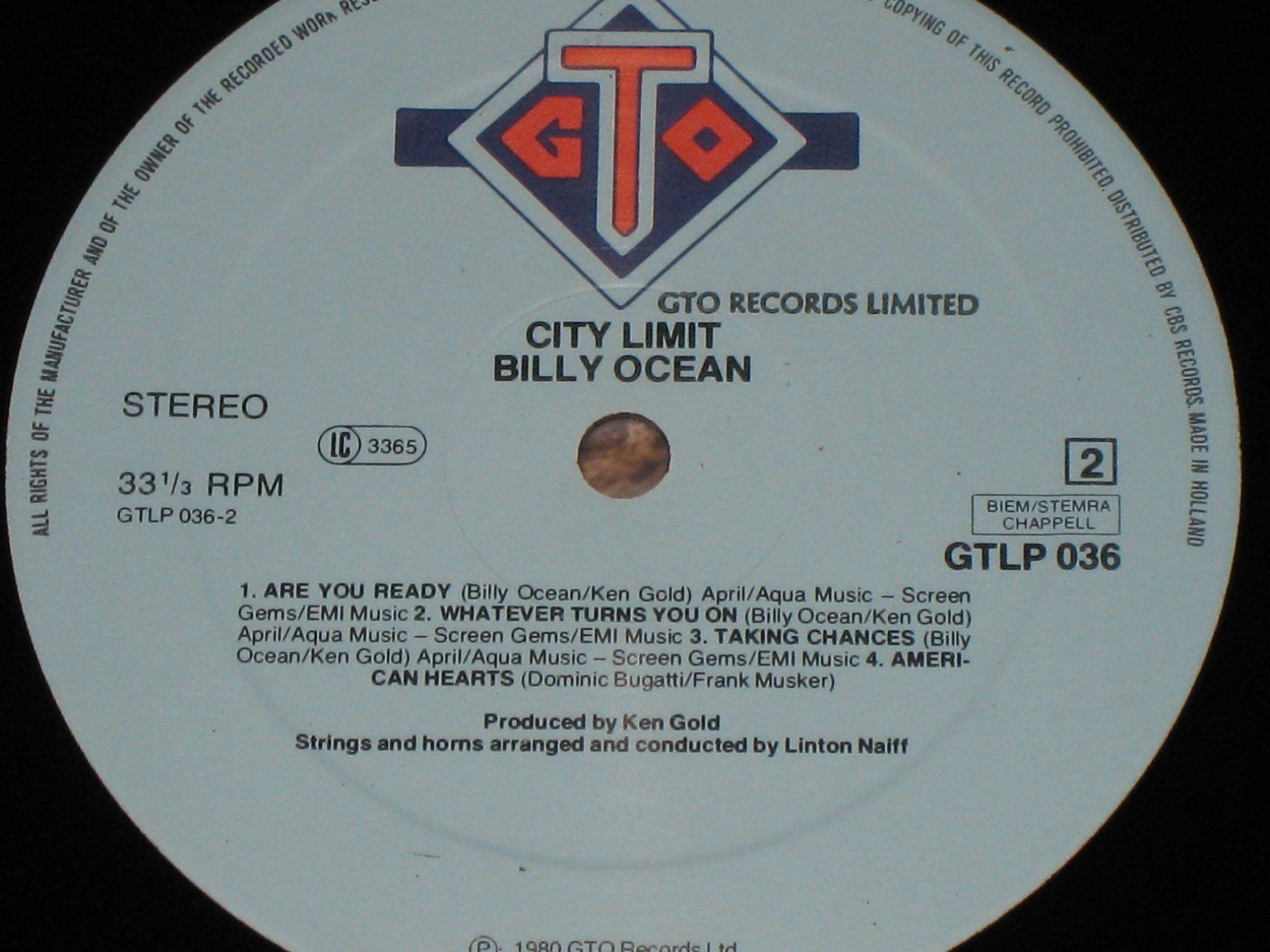 Vinyles: LP - BILLY OCEAN - CITY LIMIT – D'occasion à Steckborn par Quo7 2
